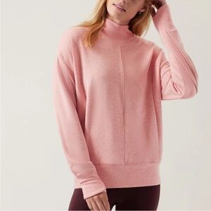 Athleta TENCEL™ Blend Mock Neck Sweatshirt – Pink – Size Small
